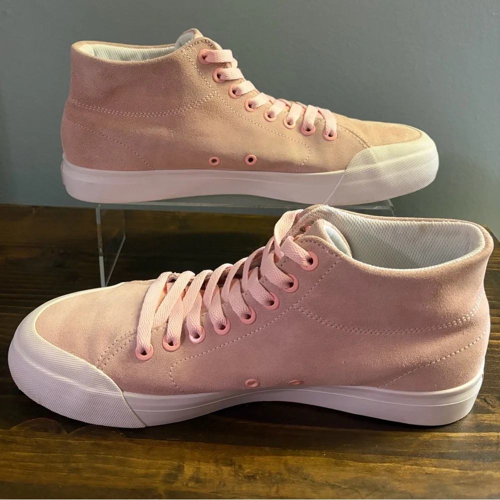 DC Men’s Evan Smith Hi Zero Pink Mid-Top Suede Skateboard Sneaker Size 9